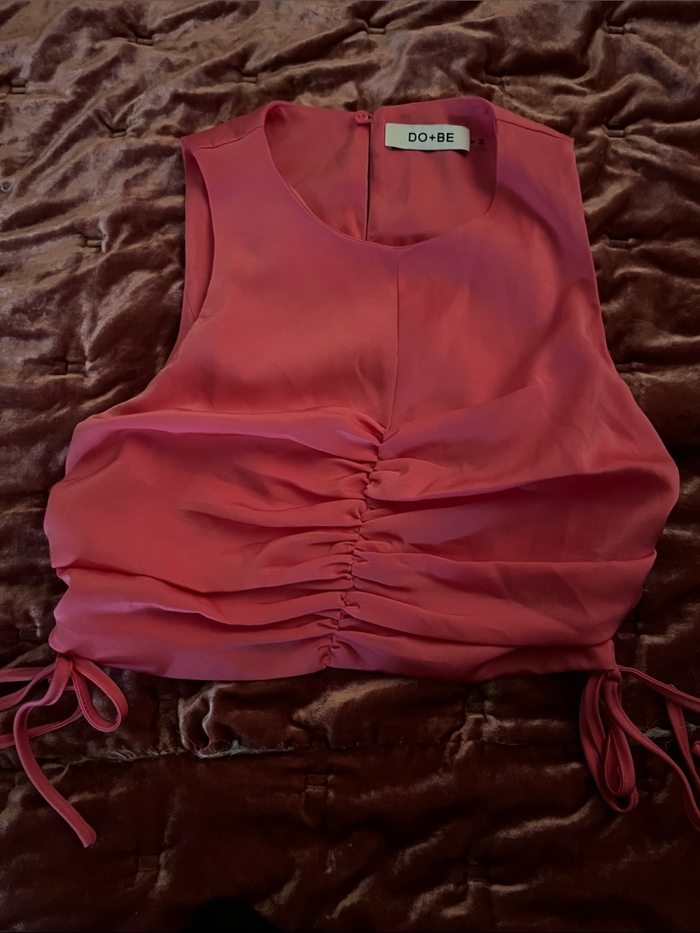 DO+BE Hot Pink Ruched Front Sleeveless Camisole